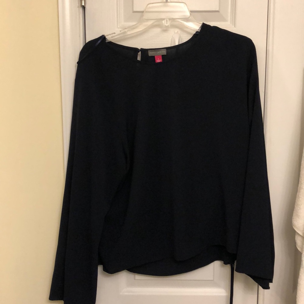 VINCE CAMUTO dark blue long sleeve blouse